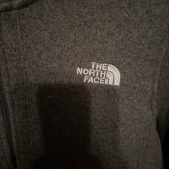 THE NORTH FACE Jacket Womens Large Gray Cresent Parka Fleece Sweater Hooded - Picture 5 of 9